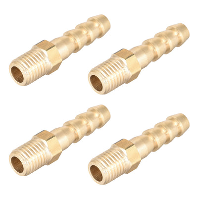 Harfington Uxcell Verbindungsstück aus Messing etrischer Stecker mit Widerhaken Schlauchtülle 6 mm x M8 x 1 (4 Stück)