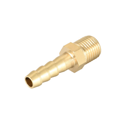 Harfington Uxcell Brass Fitting Connector Metric M10-1 Male to Barb Fit Hose ID 6mm 4pcs