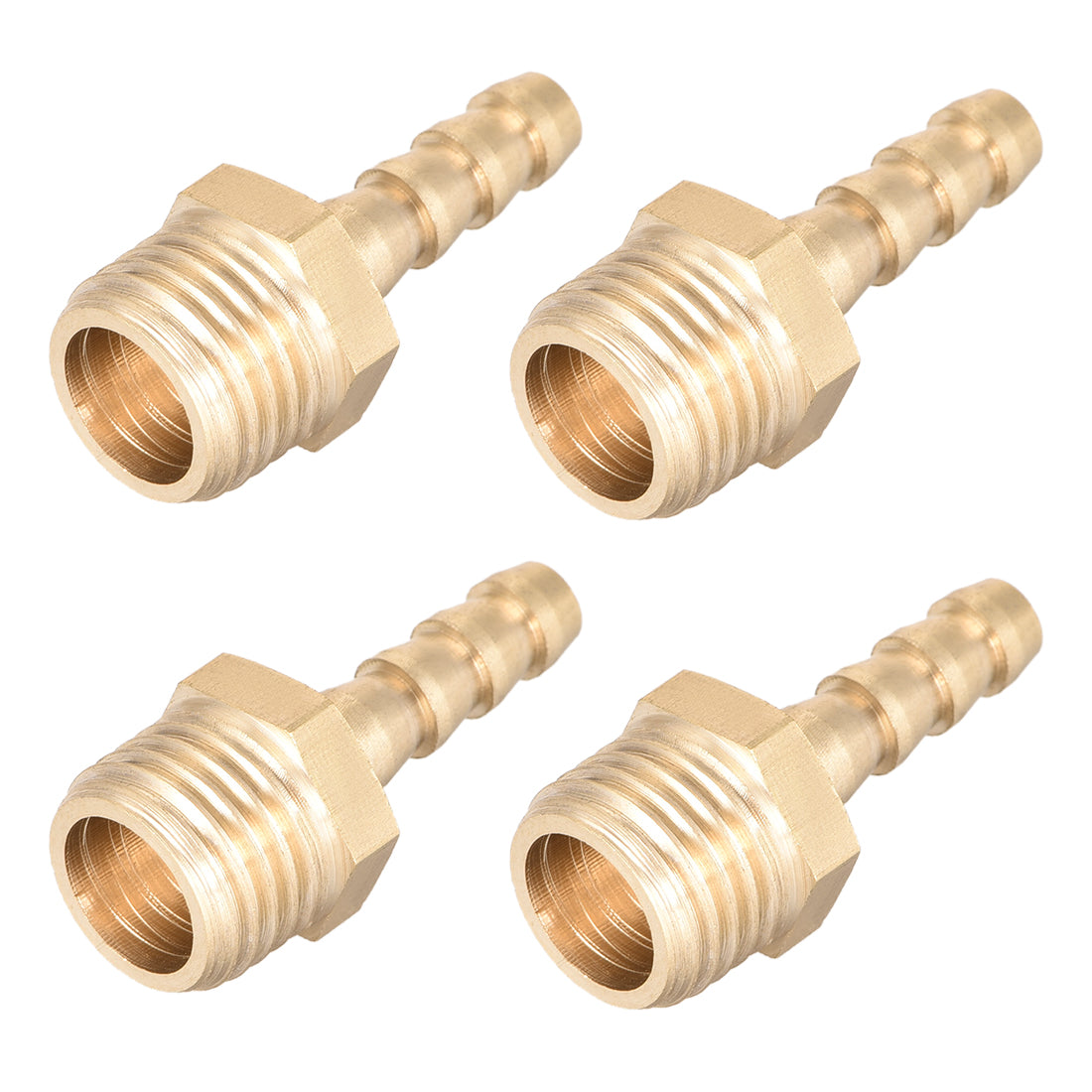 uxcell Uxcell Brass Fitting Connector Metric M14-1.5 Male to Barb Fit Hose ID 6mm 4pcs