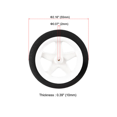 Harfington Uxcell RC Model Plane Aircraft Wheel Micro Sport Wheel 0.07 inch x 2.16 inch -   Wheel 2PCS