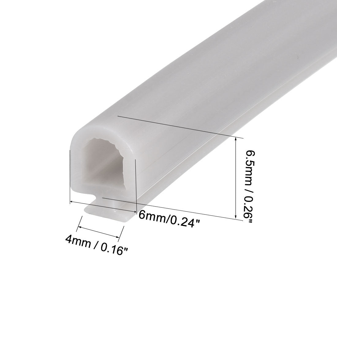 uxcell Uxcell T-Slot Mount Weatherstrip Seal 6.5mm Bulb Bubble for 4mm Slot 1 Meter Gray