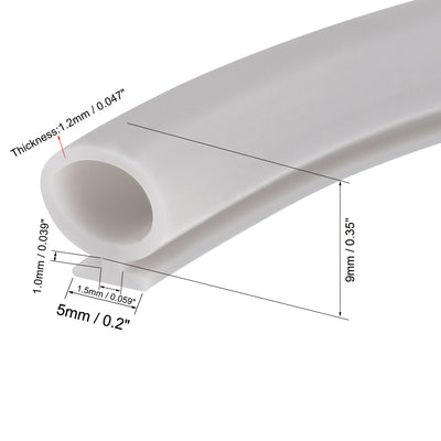 Harfington Uxcell T-Slot Mount Weatherstrip Seal 9mm Bulb Bubble for 5mm Slot 3 Meters Gray