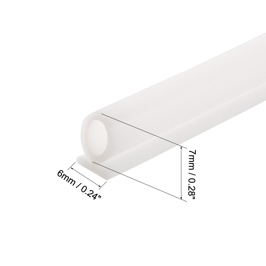 uxcell Uxcell T-Slot Mount Weatherstrip Seal 7mm Bulb Bubble for 6mm Slot 5 Meters White