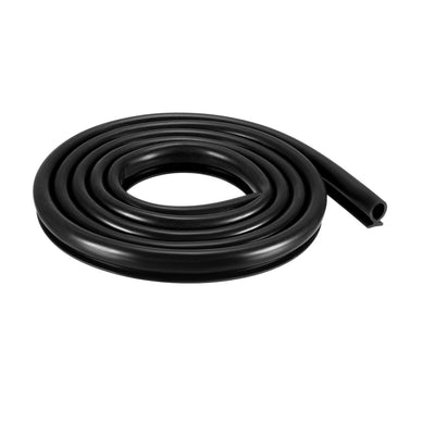 Harfington Uxcell T-Slot Mount Weatherstrip Seal 7mm Bulb Bubble for 6mm Slot 1 Meter Black