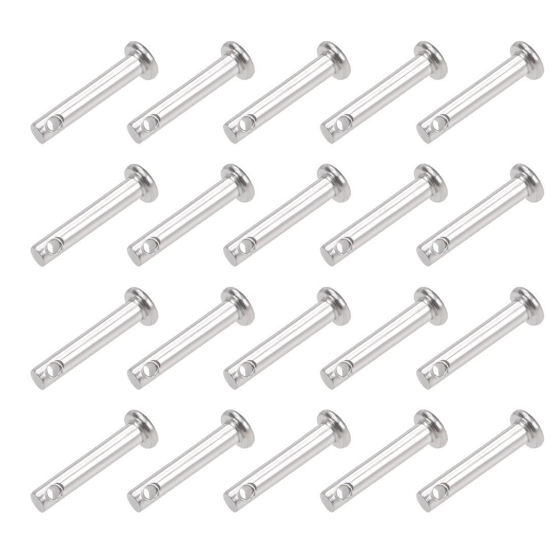 uxcell Uxcell Single Hole Clevis Pins - Flat Head 304 Stainless Steel Link Hinge Pin 20Pcs