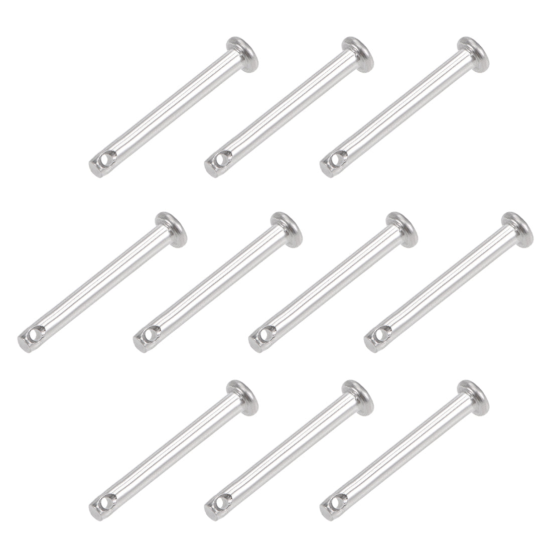 uxcell Uxcell Single Hole Clevis Pins - Flat Head 304 Stainless Steel Link Hinge Pin 10Pcs