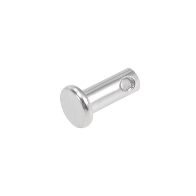 Harfington Uxcell Single Hole Clevis Pins - 4mm x 10mm Flat Head 304 Stainless Steel Link Hinge Pin 10Pcs