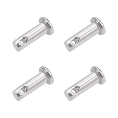 Harfington Uxcell Single Hole Clevis Pins - 4mm x 12mm Flat Head 304 Stainless Steel Link Hinge Pin 4Pcs