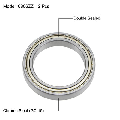 Harfington Uxcell Deep Groove Ball Bearings Thin Section Double Shield Chrome Steel ABEC1