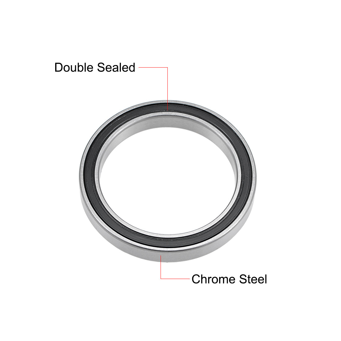 uxcell Uxcell Deep Groove Ball Bearings Thin Section Double Seal Chrome Steel ABEC1