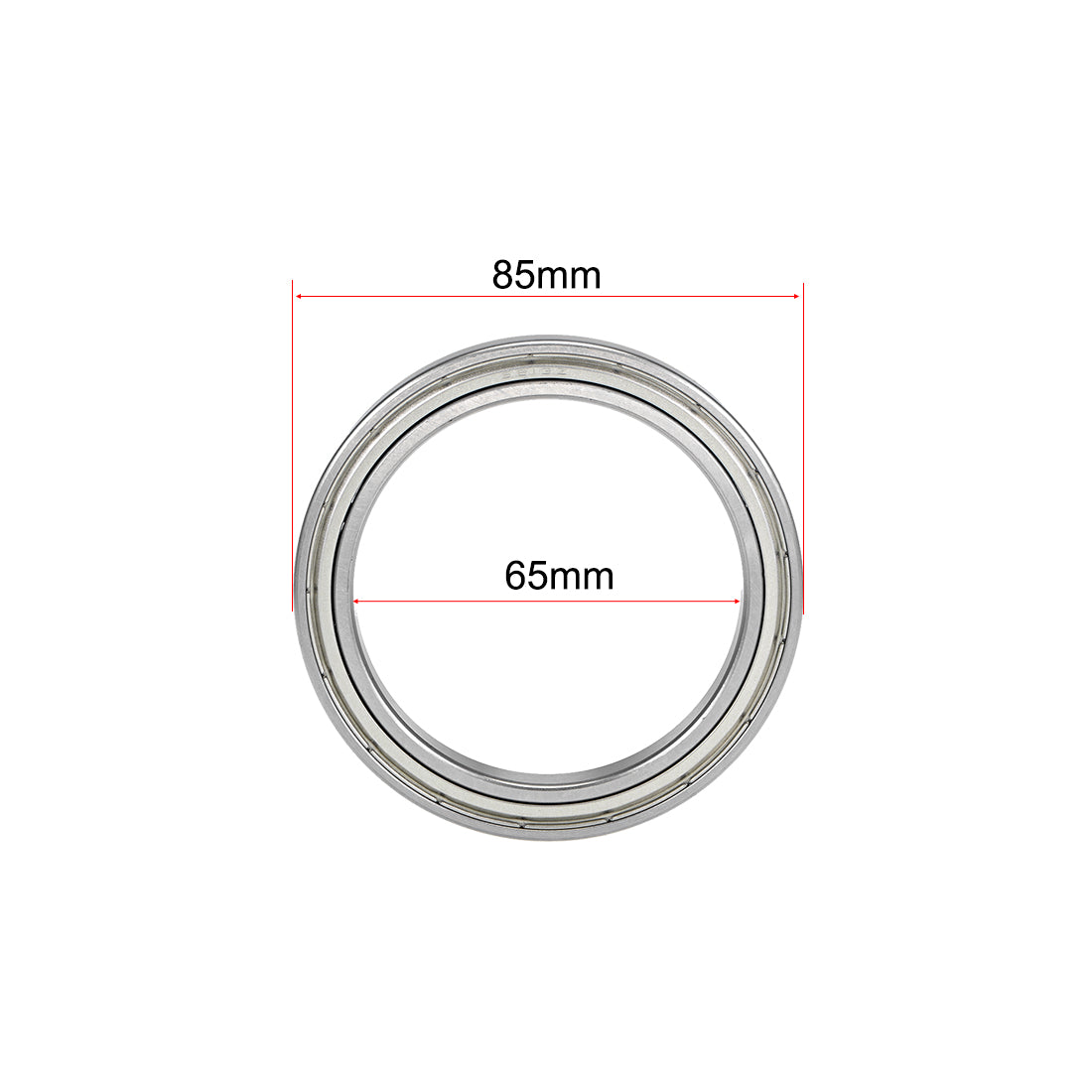 uxcell Uxcell 6813ZZ Ball Bearings Z2 65x85x10mm Double Shielded Chrome Steel