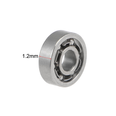 Harfington Uxcell Miniature Deep Groove Ball Bearings Open Type Chrome Steel Bearings