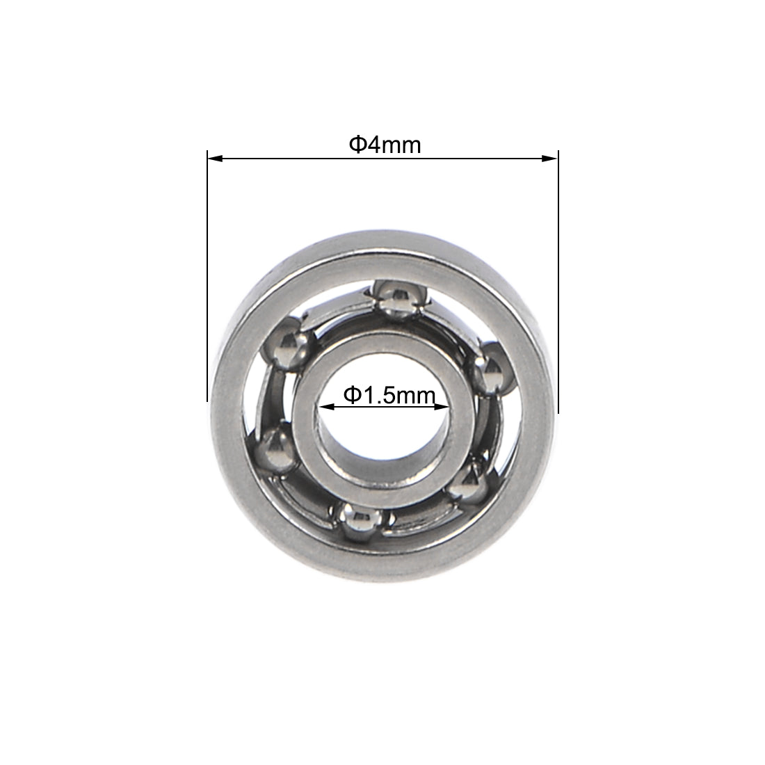 uxcell Uxcell Miniature Deep Groove Ball Bearings Open Type Chrome Steel Bearings