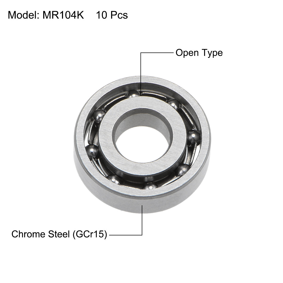 uxcell Uxcell Deep Groove Ball Bearings Metric Open Type Chrome Steel ABEC1 Z2