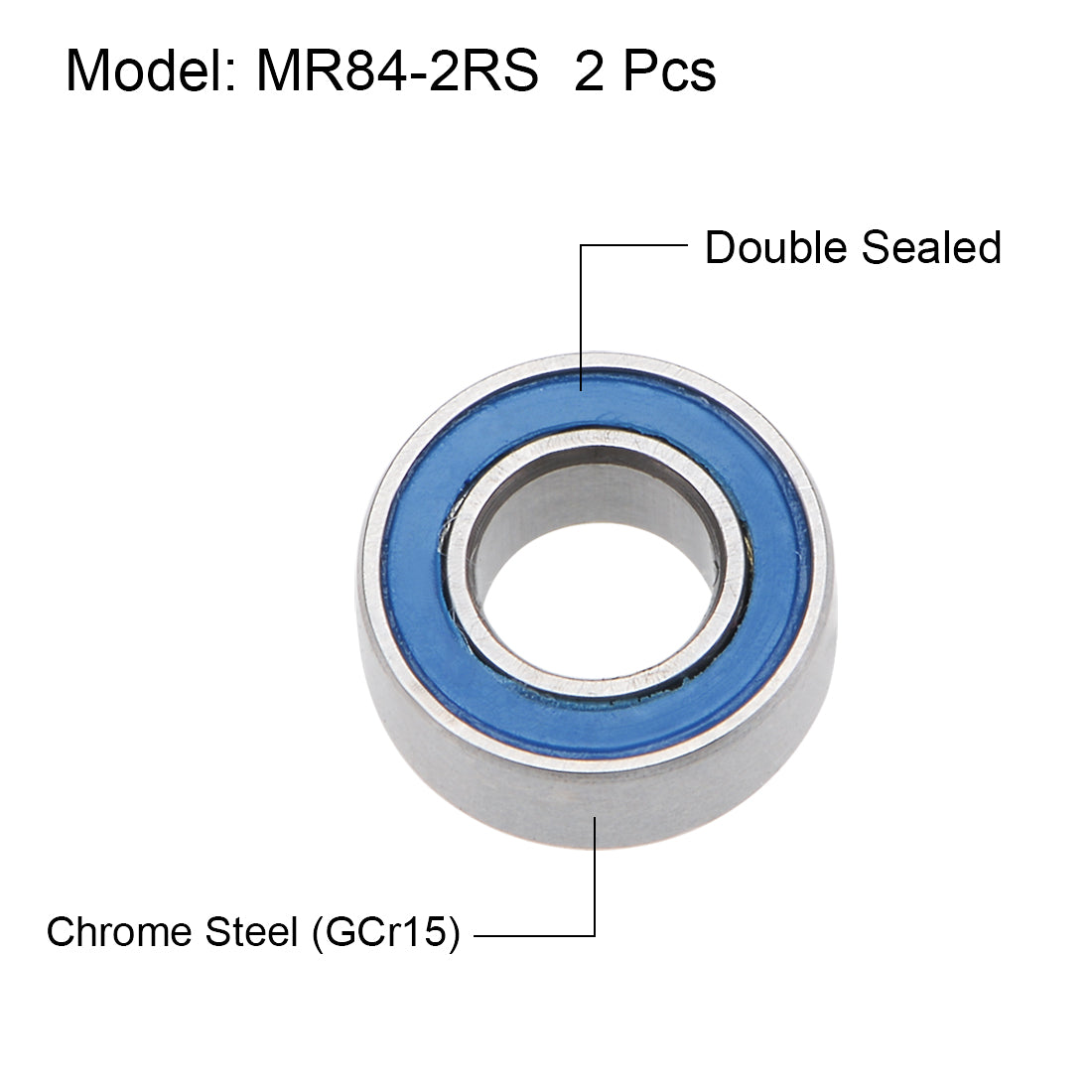 uxcell Uxcell Miniature Deep Groove Ball Bearings Double Sealed Chrome Steel Blue Cover