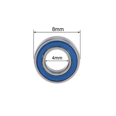 Harfington Uxcell Miniature Deep Groove Ball Bearings Double Sealed Chrome Steel Blue Cover