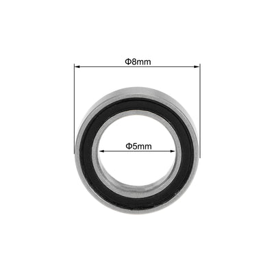 Harfington Uxcell Deep Groove Ball Bearing Metric Double Shielded Chrome Steel P0 Z2