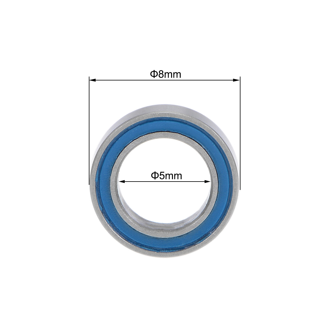 uxcell Uxcell 10 Stück Rillenkugellager MR85-2RS 5mm Innendurchm. 8mm Außendurchm. 2,5mm Bohrung Doppelt Abgedichtet Chromstahl Blau Dichtung Z2