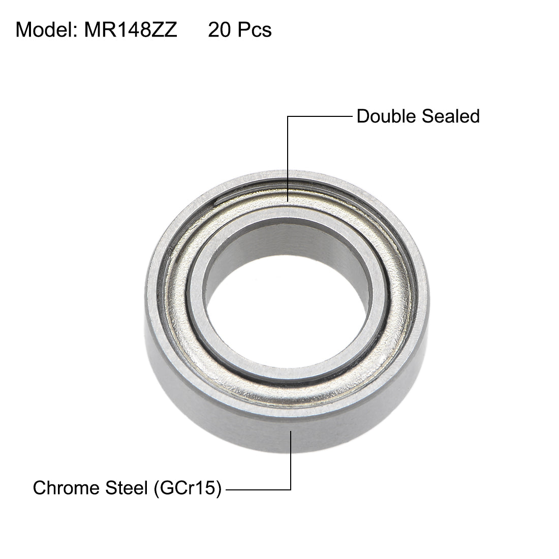 Harfington Ball Bearings Double Shielded Chrome Steel