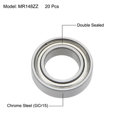 Harfington Ball Bearings Double Shielded Chrome Steel