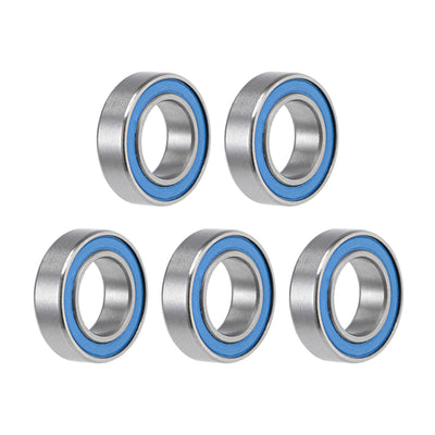 Harfington Uxcell MR148-2RS Ball Bearings Z2 8x14x4mm Double Sealed Chrome Steel Blue Seal 5pcs