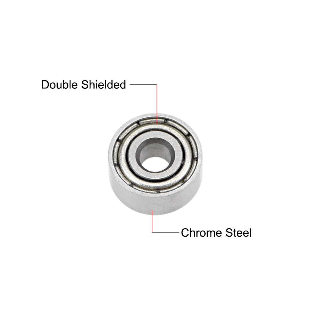 uxcell Uxcell Miniature Deep Groove Ball Bearing Double Shielded Chrome Steel