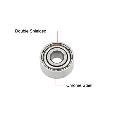 Harfington Uxcell Miniature Deep Groove Ball Bearing Double Shielded Chrome Steel