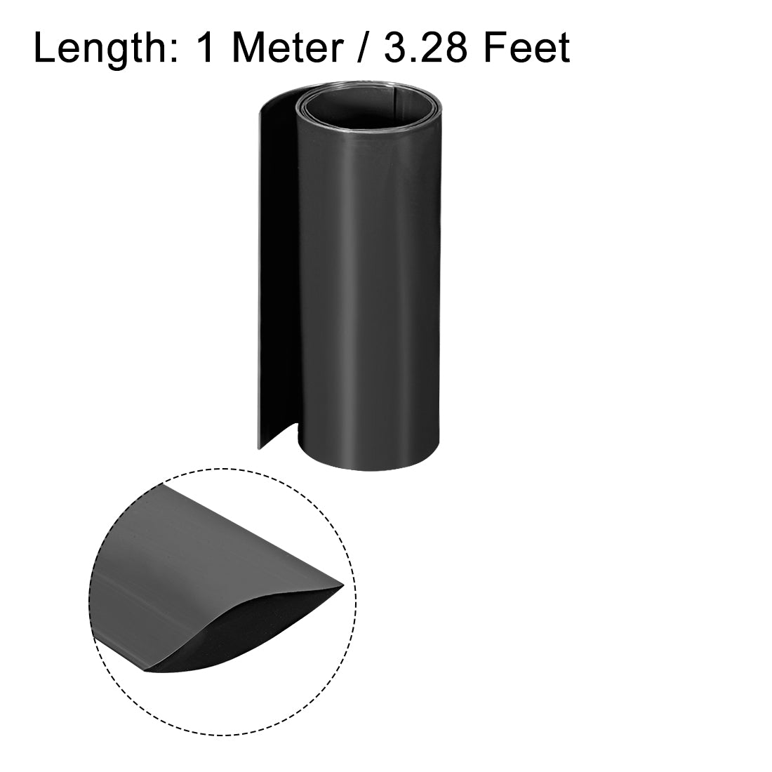 Uxcell Uxcell PVC Heat Shrink Tube 145mm Flat Width Wrap for Dual Layer 1 Meter Blue