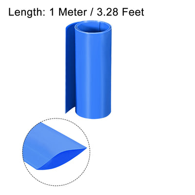 Harfington Uxcell PVC Heat Shrink Tube 155mm Flat Width Wrap for Dual Layer 1 Meter Clear