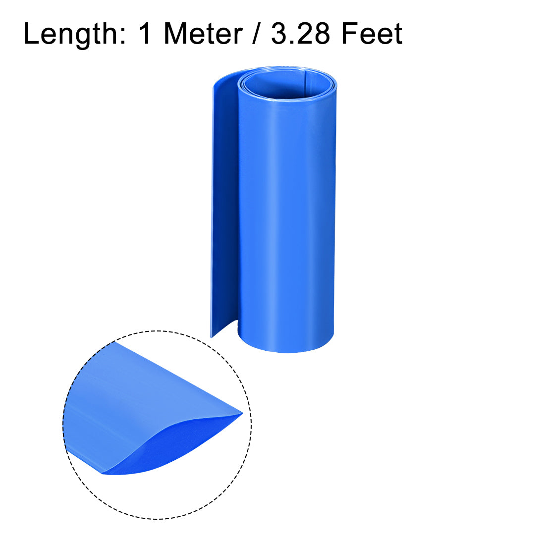 Uxcell Uxcell PVC Heat Shrink Tube 165mm Flat Width Wrap for Dual Layer 18650 1 Meter White