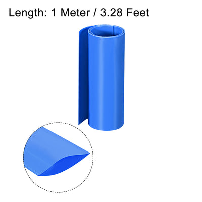 Harfington Uxcell PVC Heat Shrink Tube 165mm Flat Width Wrap for Dual Layer 18650 1 Meter White