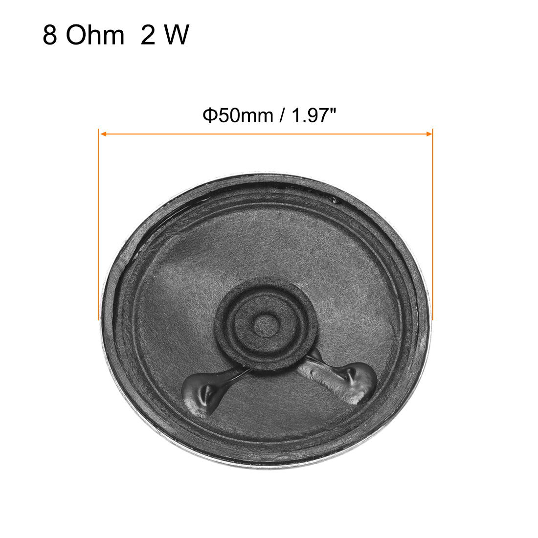 uxcell Uxcell 2Stk. 2W 8 Ohm DIY Magnetischer Lautsprecher 50mm Runde Form Ersatz Lautsprecher