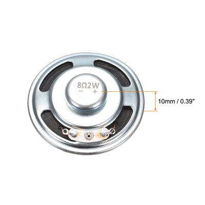 Harfington Uxcell 2Stk. 2W 8 Ohm DIY Magnetischer Lautsprecher 50mm Runde Form Ersatz Lautsprecher