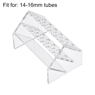 Harfington Uxcell Slant Rack Acrylic Test Tube Holder 18 Well for 10ml/15ml Centrifuge Tubes Clear