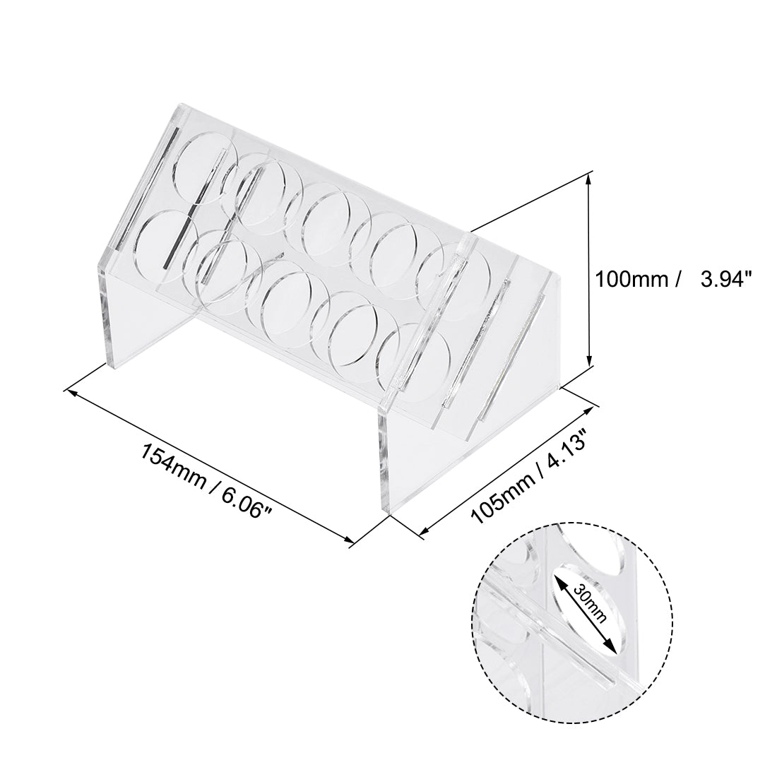 uxcell Uxcell Slant Rack Acrylic Test Tube Holder 8 Wells for 50ml Centrifuge Tubes Clear