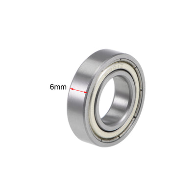 Harfington Uxcell 6901ZZ Deep Groove Ball Bearings Z2 12x24x6mm Double Shielded Chrome Steel 4pcs