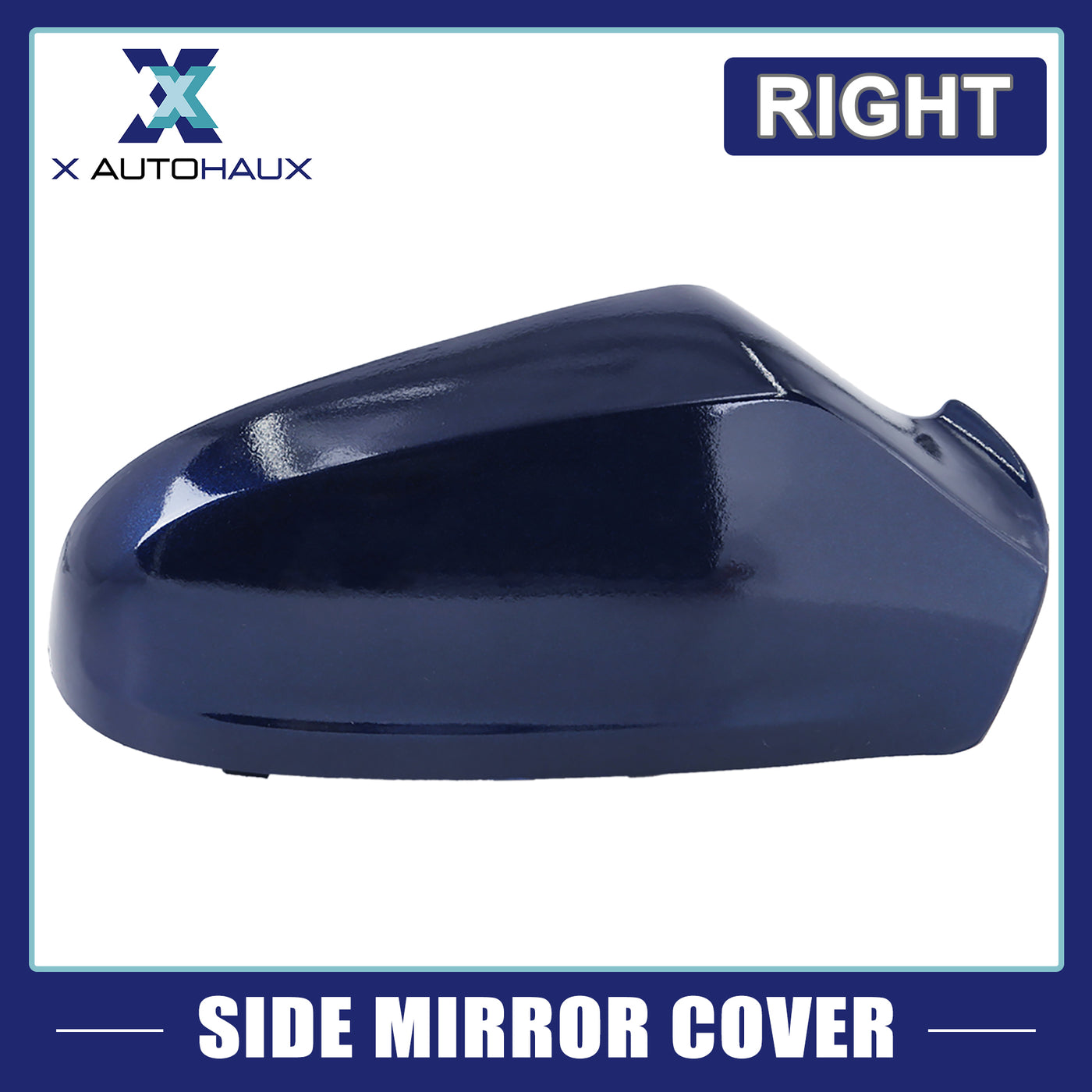 X AUTOHAUX Car Right Side Wing Door Mirror Cover Dark Blue for Vauxhall for Astra H MK5 04-08