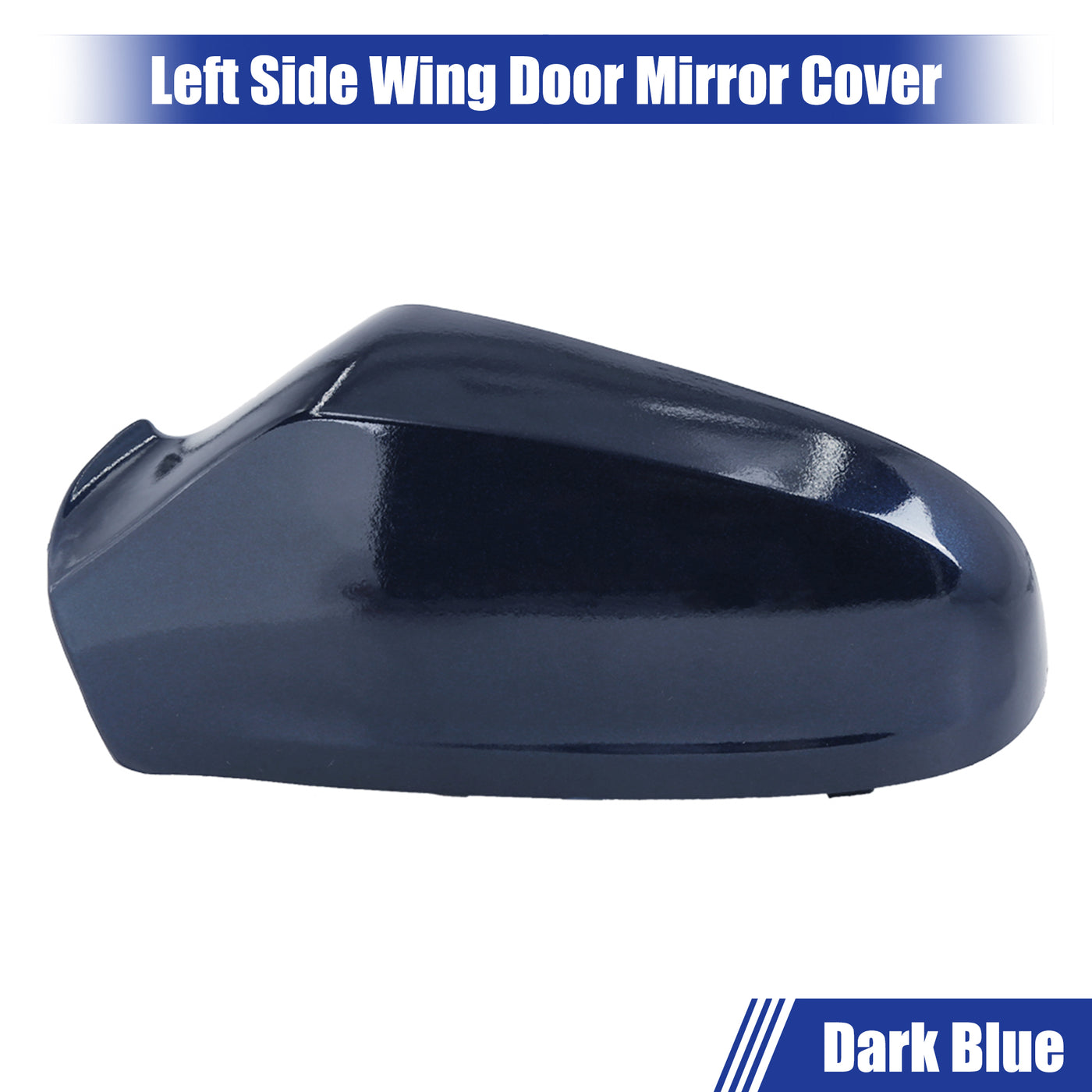 X AUTOHAUX Car Left Side Wing Door Mirror Cover Dark Blue for Vauxhall for Astra H MK5 04-09