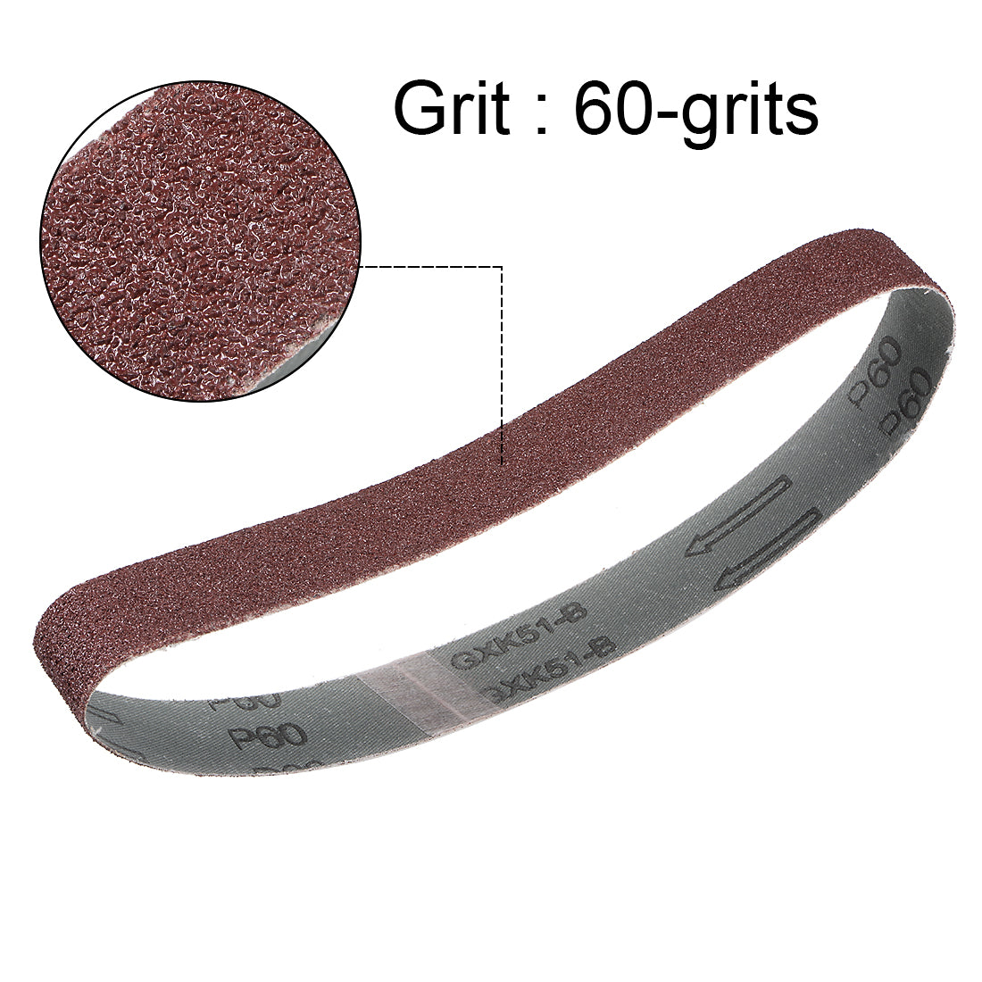 uxcell Uxcell 1.2 x 21 Inch Sanding Belt 60 Grit Aluminum Oxide Sand Belts 3pcs