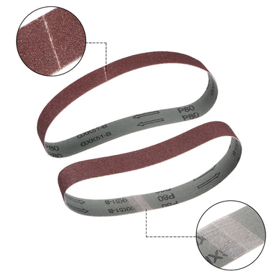 Harfington Uxcell 1.2 x 21 Inch Sanding Belt 80 Grit Aluminum Oxide Sand Belts 3pcs