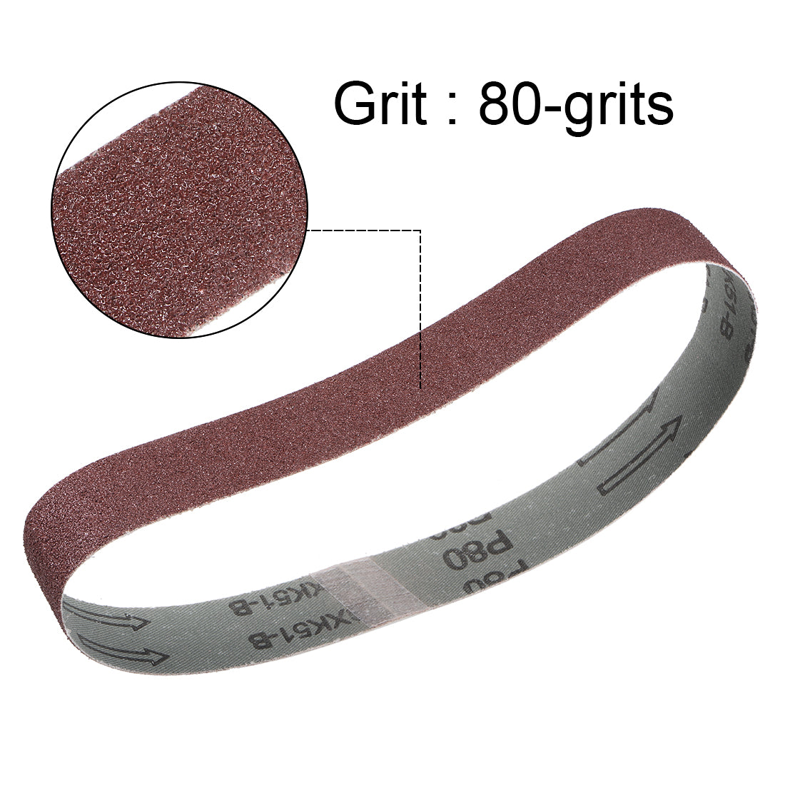 uxcell Uxcell 1.2 x 21 Inch Sanding Belt 80 Grit Aluminum Oxide Sand Belts 3pcs