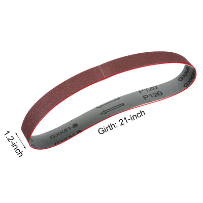 Harfington Uxcell 1.2 x 21 Inch Sanding Belt 120 Grit Aluminum Oxide Sand Belts 10pcs