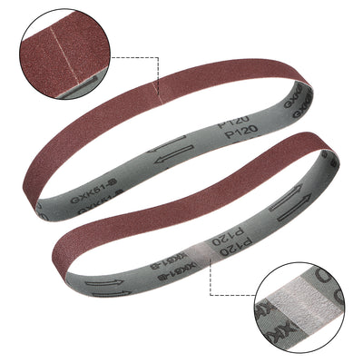 Harfington Uxcell 1.2 x 21 Inch Sanding Belt 120 Grit Aluminum Oxide Sand Belts 10pcs