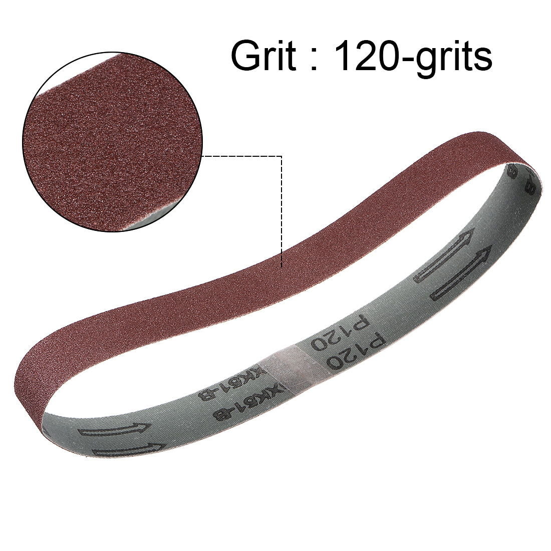 uxcell Uxcell 1.2 x 21 Inch Sanding Belt 120 Grit Aluminum Oxide Sand Belts 10pcs