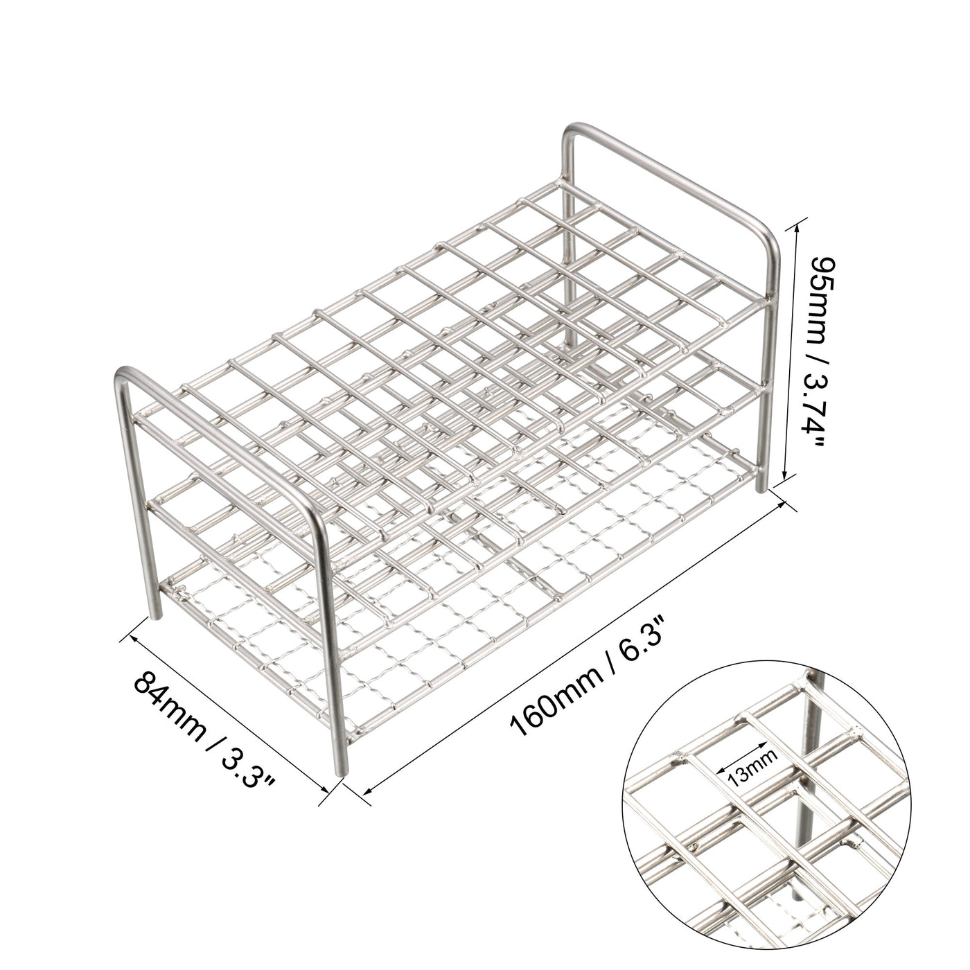 uxcell Uxcell Edelstahl Reagenzglasgestell Halter 50 Löcher 3 Schichten für 10-13mm Rohr