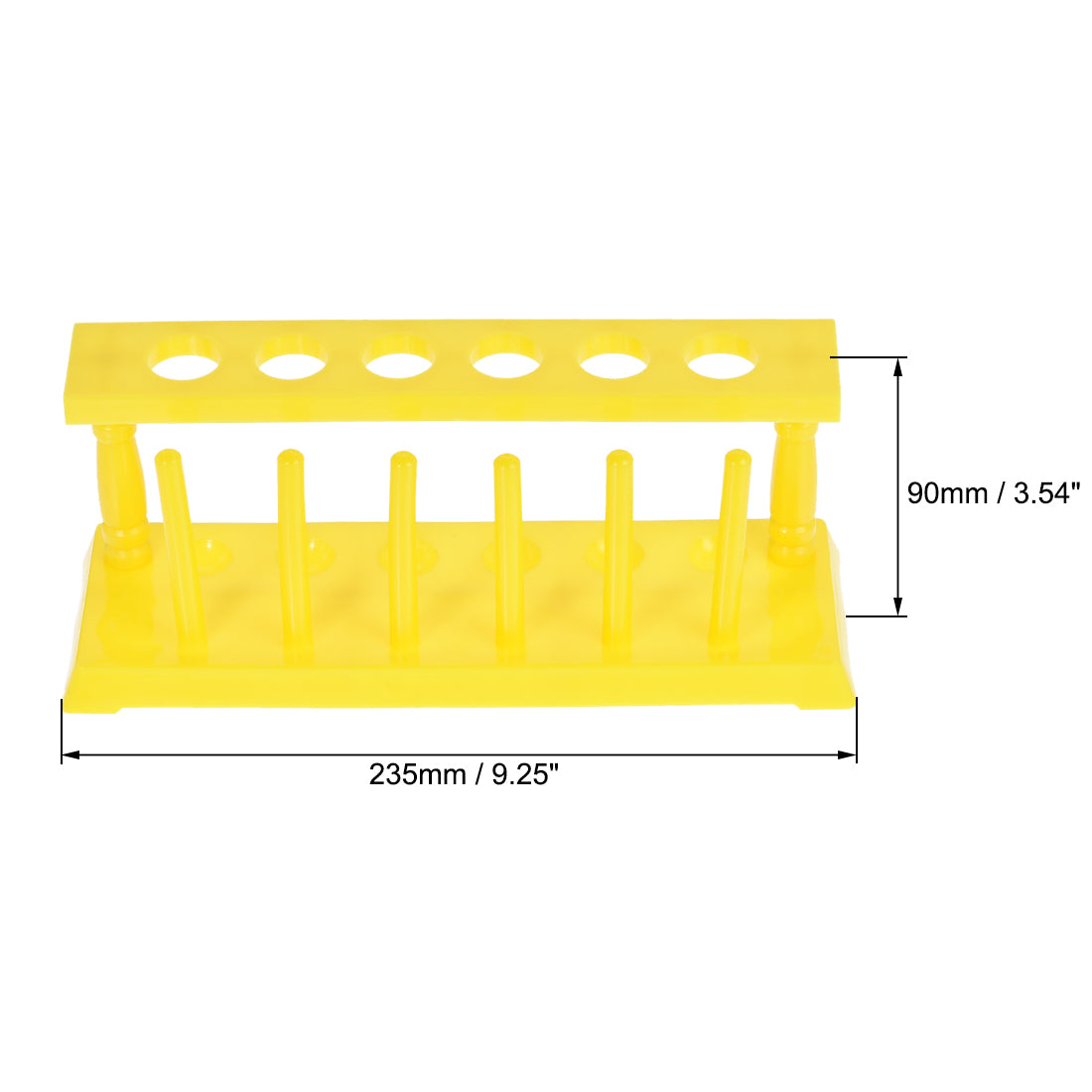 uxcell Uxcell 2Stk. Probierglas Halter 6 Vertiefungen 6 Stifte für 16-20mm Rohr gelb