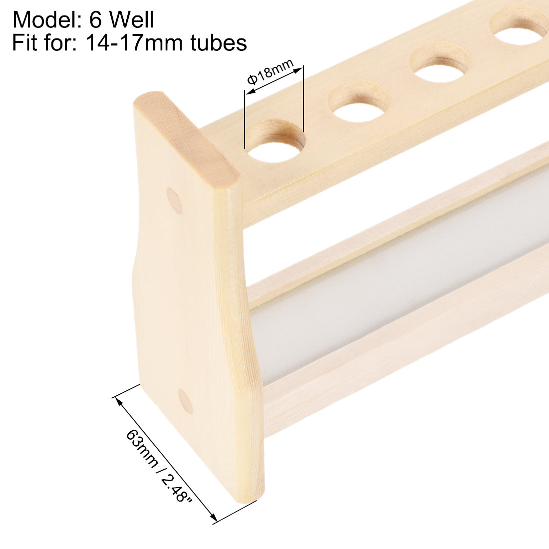 uxcell Uxcell Holz Reagenzglasgestell 6 Vertiefungen für 10ml Zentrifugenröhrchen