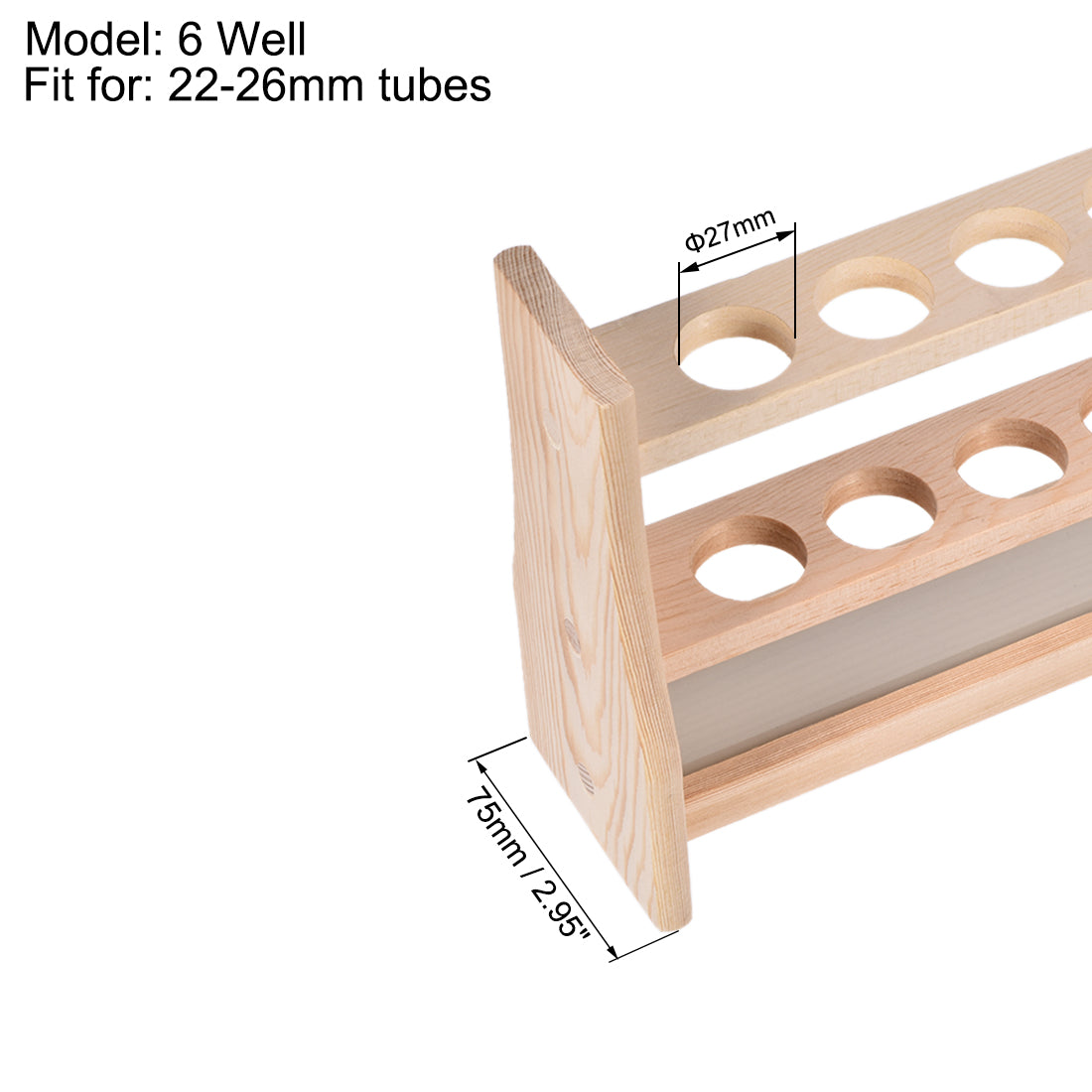 uxcell Uxcell Holz Probierglas Halter Gestell 6 Vertiefungen für 50ml Zentrifugenröhrchen