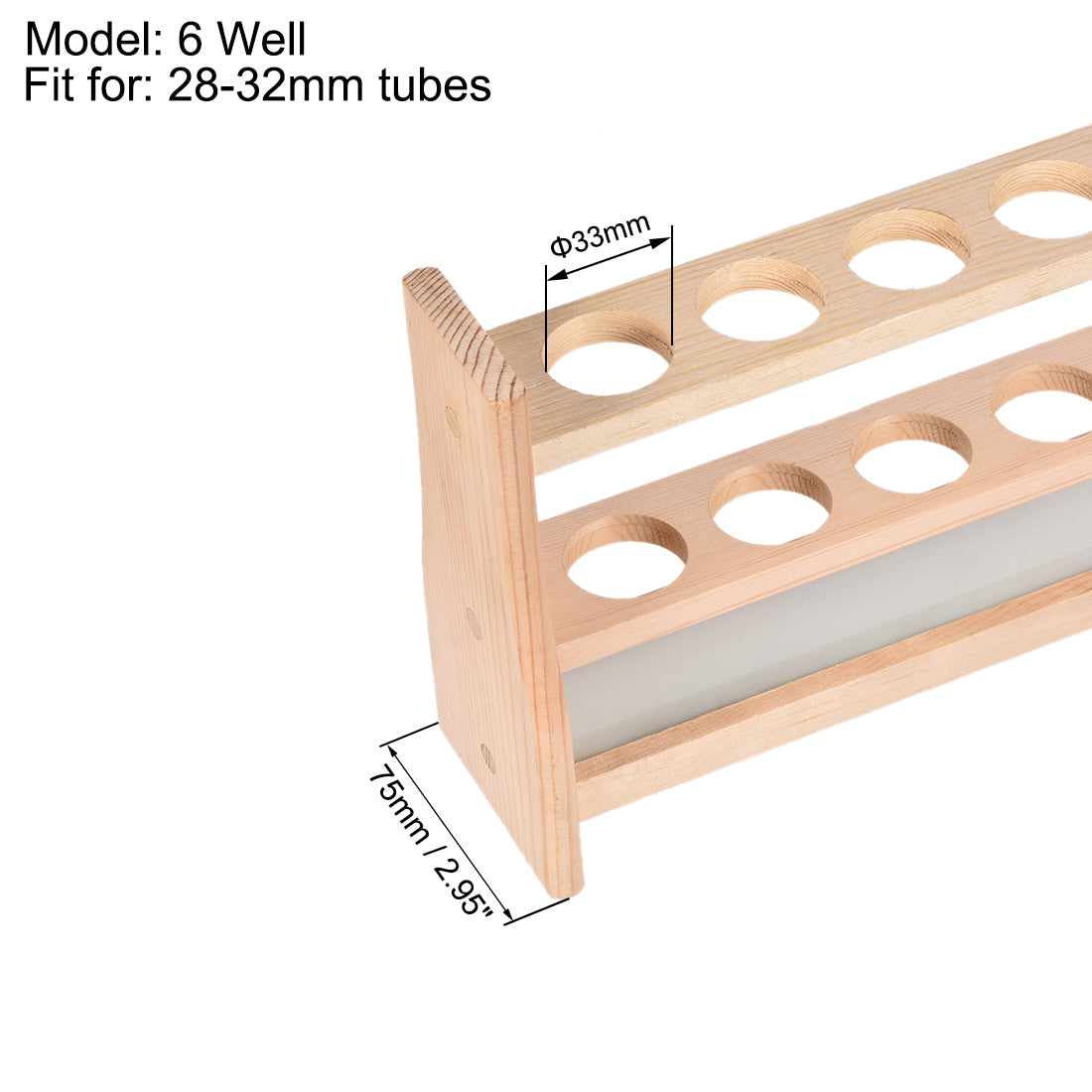 uxcell Uxcell Holz Probierglas Halter Gestell 6 Vertiefungen für 100ml Zentrifugenröhrchen