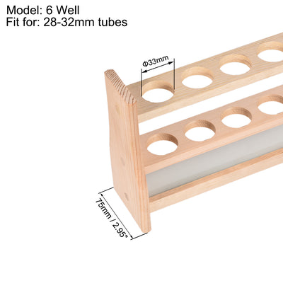 Harfington Uxcell Holz Probierglas Halter Gestell 6 Vertiefungen für 100ml Zentrifugenröhrchen